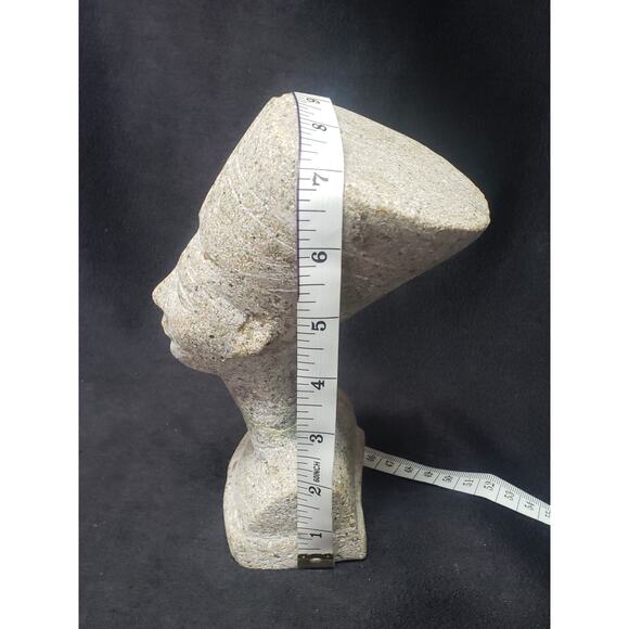 Ancient Egyptian Queen Nefertiti Bust Statue Heavy Granite Stone - Picture 11 of 13